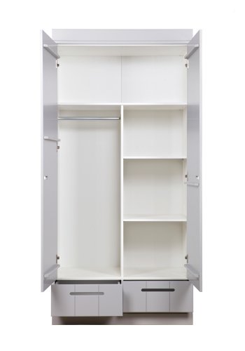 WOOOD Connect 1 hengestang, 1 skillevegg, 2 hyller for garderobe - hvit melamin