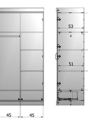 WOOOD Connect 1 hengestang, 1 skillevegg, 2 hyller for garderobe - hvit melamin