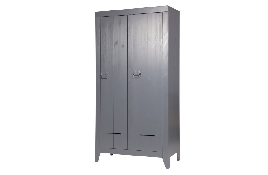 WOOOD Kluis skap, m. 2 drer og 4 hyller - stlgr furu