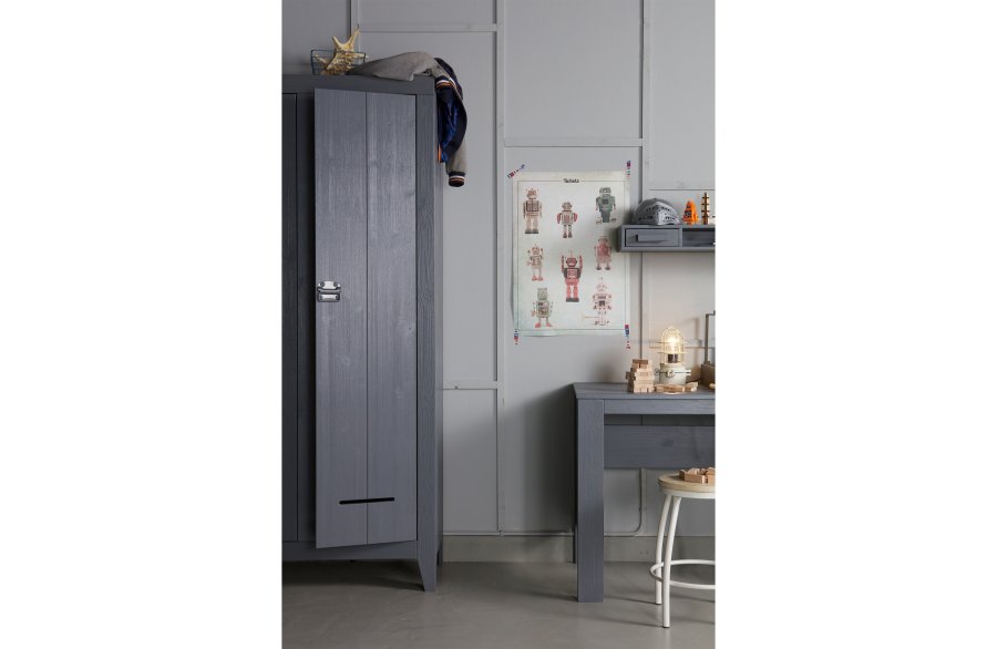 WOOOD Kluis skap, m. 2 drer og 4 hyller - stlgr furu