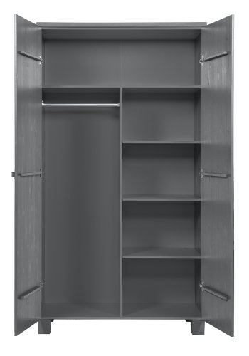 WOOOD Dennis garderobe for barn, m. 2 drer, 4 hyller og en hengestang - stlgr furu