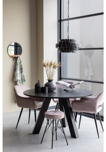 WOOOD Rhonda spisebord, rundt - svart eik (129)