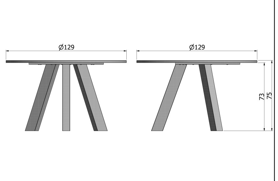 WOOOD Rhonda spisebord, rundt - svart eik (129)