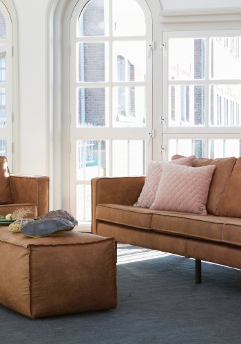 WOOOD Rodeo puff - konjakkstoff (120x60)