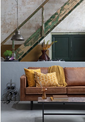 WOOOD Rodeo 3-seters sofa - konjakkstoff