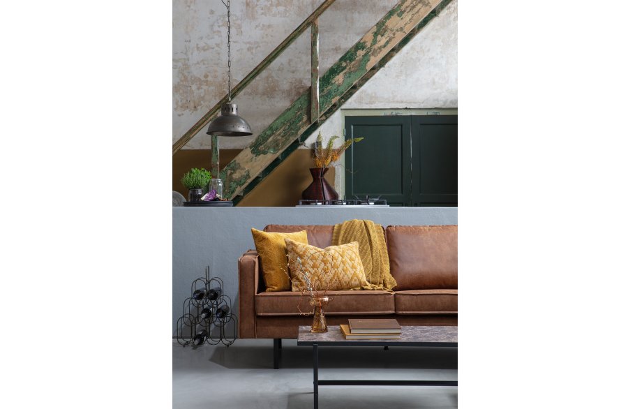 WOOOD Rodeo 3-seters sofa - konjakkstoff