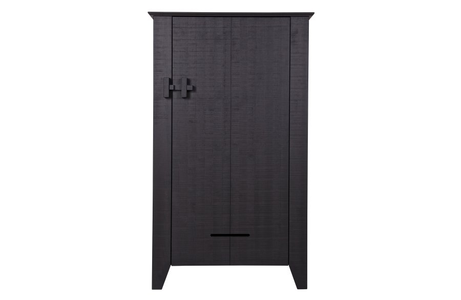 WOOOD Gus grdsdrift, m. 1 dr og 3 hyller - sort furu