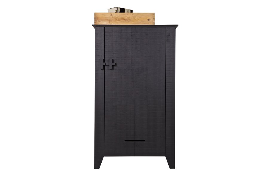 WOOOD Gus grdsdrift, m. 1 dr og 3 hyller - sort furu