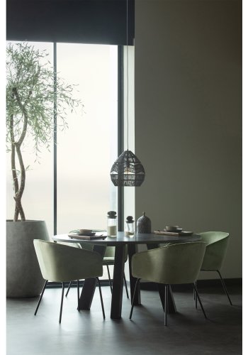 WOOOD Rhonda spisebord, rundt - svart eik (150)