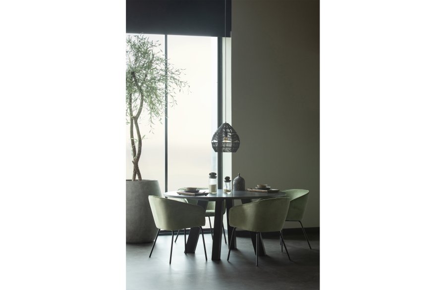 WOOOD Rhonda spisebord, rundt - svart eik (150)