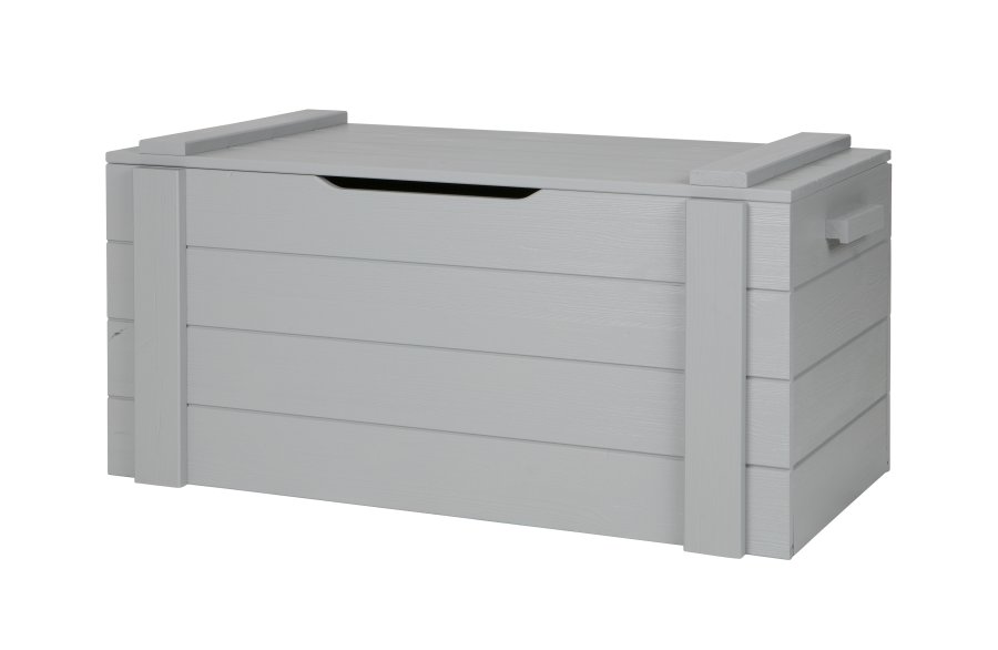 WOOOD Dennis oppbevaringsboks med lokk - betonggr furu (90x42)