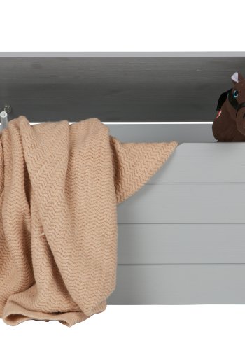 WOOOD Dennis oppbevaringsboks med lokk - betonggr furu (90x42)