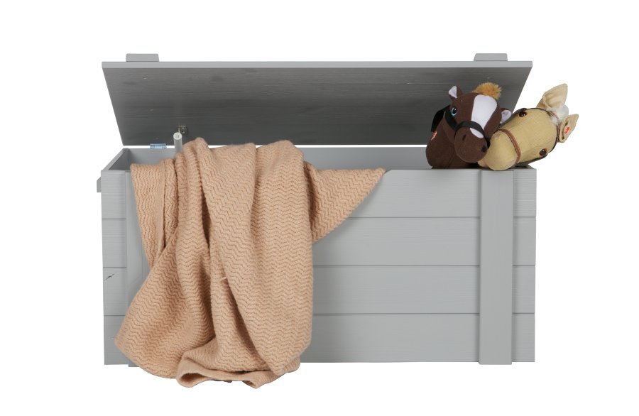 WOOOD Dennis oppbevaringsboks med lokk - betonggr furu (90x42)