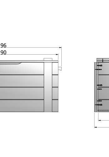 WOOOD Dennis oppbevaringsboks med lokk - betonggr furu (90x42)