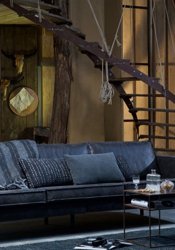 WOOOD Rodeo 3-seters sofa - svart stoff