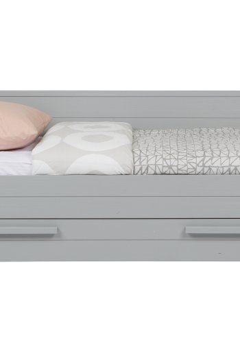 WOOOD Dennis sengeskuff/gjesteseng, ekskl. spaltebunn og madrass - betonggr furu (198x91)