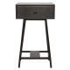 WOOOD Collection sidebord, m. 1 skuff - svart mangotre og svart metall (40x30)