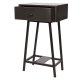 WOOOD Collection sidebord, m. 1 skuff - svart mangotre og svart metall (40x30)