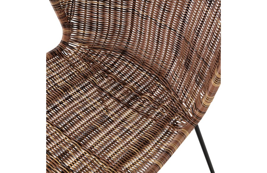 WOOOD Wings spisebordstol - naturlig polyesterrotting og sort stl