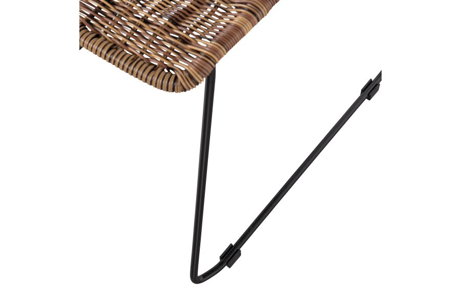 WOOOD Wings spisebordstol - naturlig polyesterrotting og sort stl