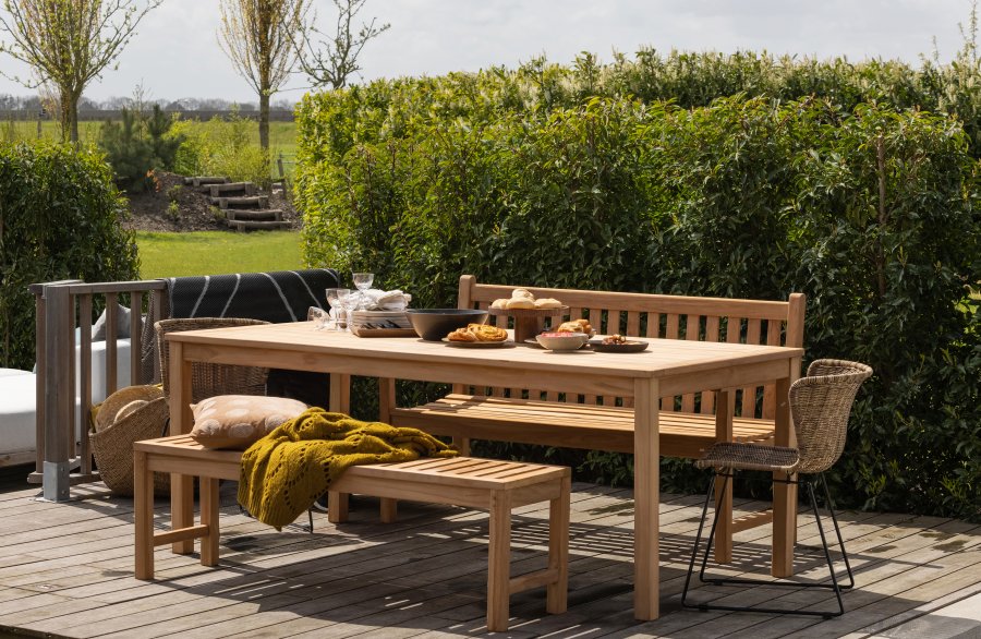 WOOOD Wings spisebordstol - naturlig polyesterrotting og sort stl