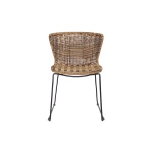 WOOOD Wings spisebordsstol - natur polyesterrattan og sort stl