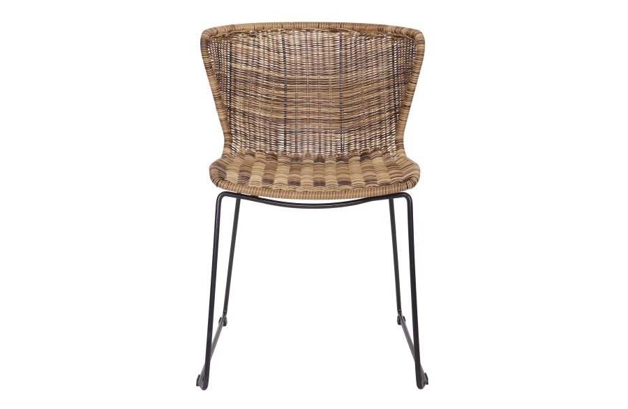 WOOOD Wings spisebordstol - naturlig polyesterrotting og sort stl