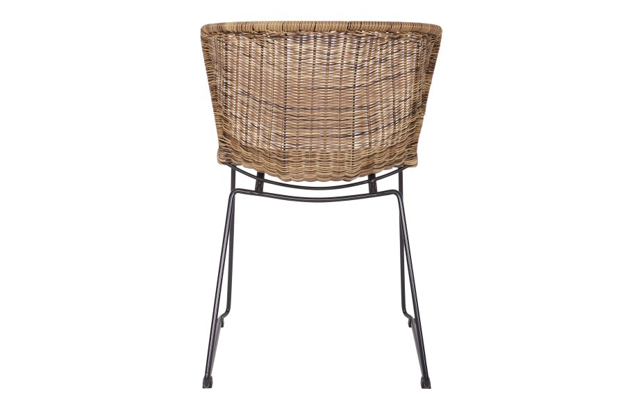 WOOOD Wings spisebordstol - naturlig polyesterrotting og sort stl