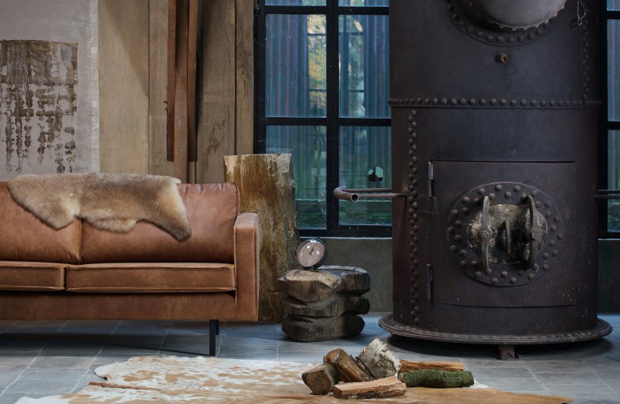 WOOOD Rodeo 2,5 seter sofa - konjakkstoff