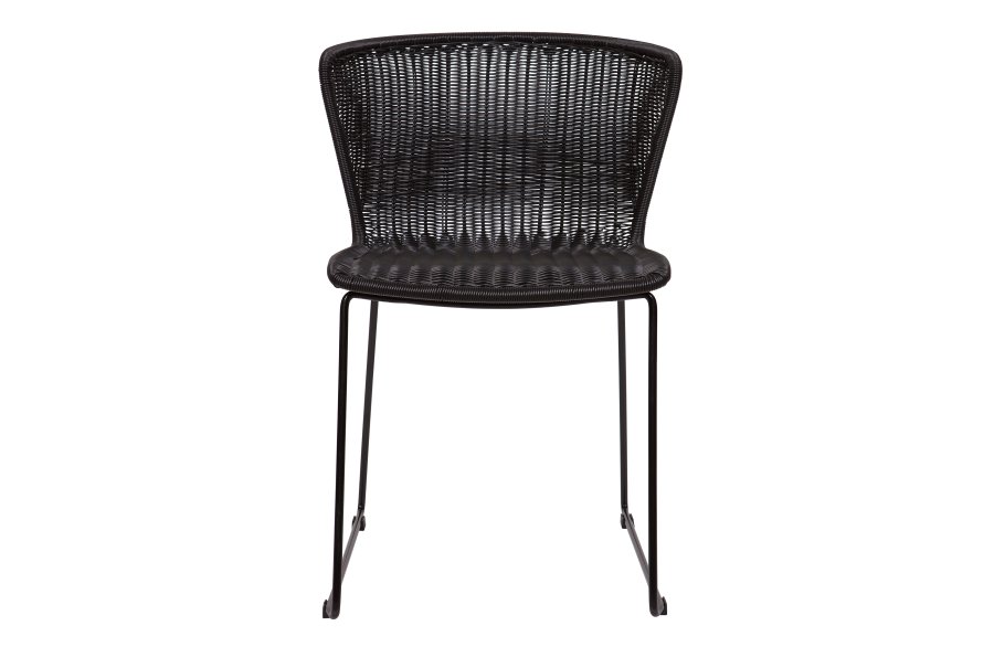 WOOOD Wings spisebordstol - svart polyetylen og sort metall