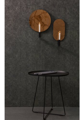 WOOOD Otis sidebord, for innendrs og utendrs bruk, ovalt - svart metall (43x51)