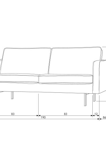 WOOOD Rodeo 2,5 seter sofa - armygrnt stoff