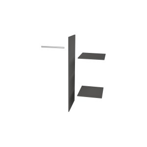 WOOOD Connect 1 bjlestang, 1 skillevg, 2 hylder til garderobeskab - sort melamin