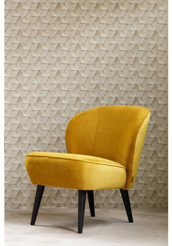 WOOOD Sara lenestol - oker polyesterflyel og bjrketre