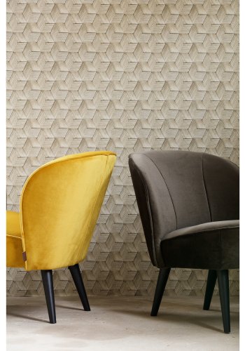 WOOOD Sara lenestol - oker polyesterflyel og bjrketre