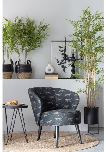 WOOOD Liv sidebord, rundt - naturlig resirkulert teak og svart jern (39)