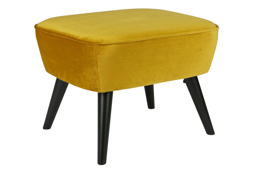 WOOOD Sara krakk, rektangulr - oker polyesterflyel og svart tre (56x36)