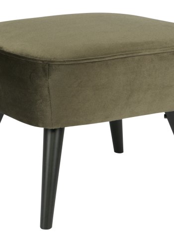 WOOOD Sara krakk, rektangulr - varm grnn polyesterflyel og svart tre (56x36)