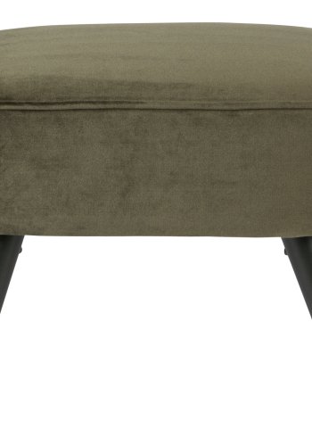 WOOOD Sara krakk, rektangulr - varm grnn polyesterflyel og svart tre (56x36)