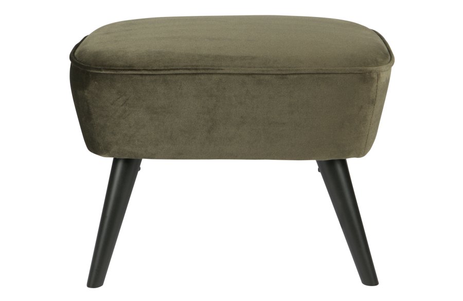 WOOOD Sara krakk, rektangulr - varm grnn polyesterflyel og svart tre (56x36)