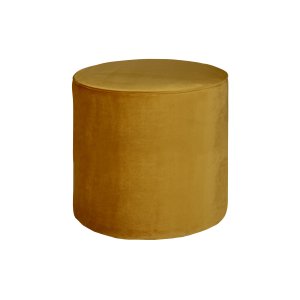 WOOOD Sara hj puf, rund - okker polyester fljl (46)