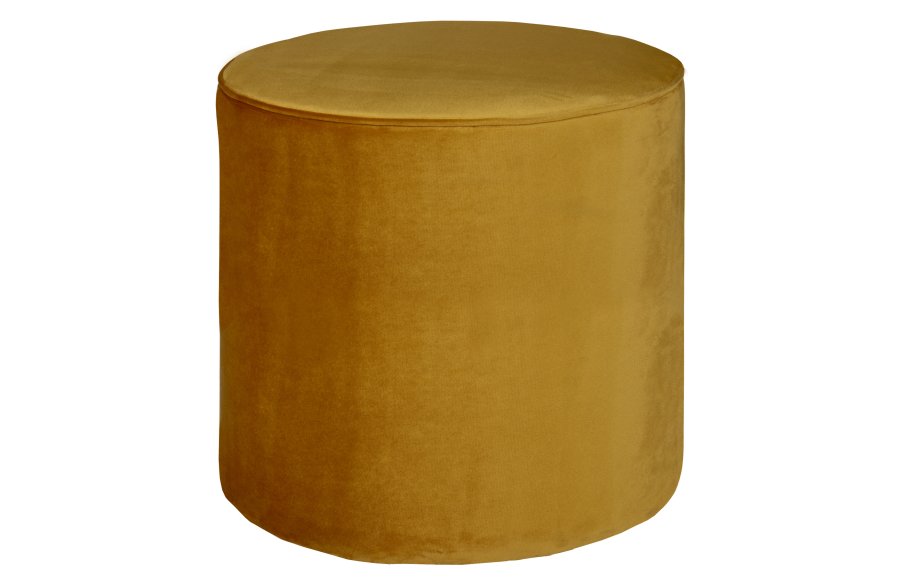 WOOOD Sara hy puff, rund oker polyesterflyel (46)