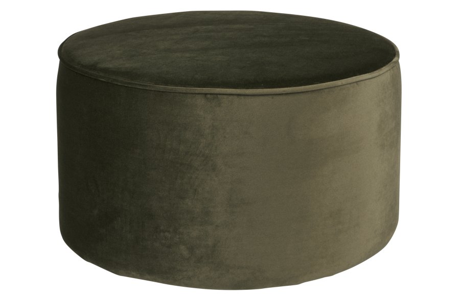 WOOOD Sara lav puff, rund - varm grnn polyesterflyel (60)