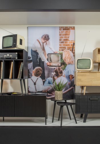 WOOOD Tygo TV-bord, m. 1 rom, 1 skuff og 1 dr - naturlig eik (150x44)