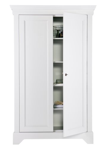 TRE Isabel-skap, m. 2 drer og 4 hyller - hvit furu og melamin