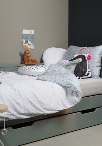 WOOOD Nikki junior sovesofa ramme, ekskl. lamellbunn, madrass og skuff - jadegrnn furu (90x200)