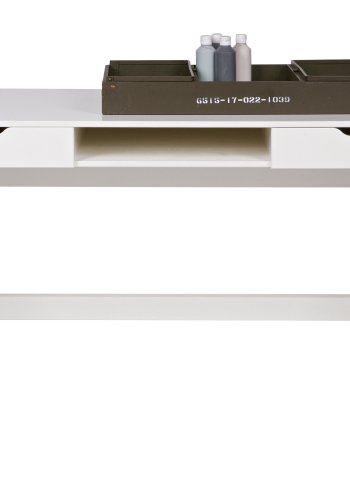 TRE Nikki skrivebord, m. 1 rom og 2 skuffer - hvit furu (140x62)