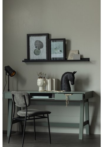 TRE Nikki skrivebord, m. 1 rom og 2 skuffer - jadegrnn furu (140x62)