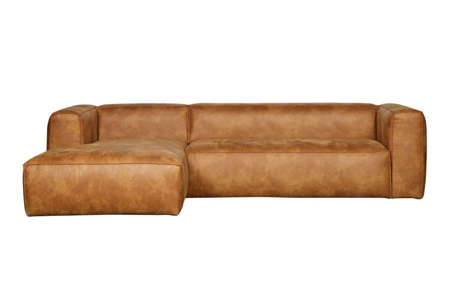 WOOOD Bean hjrnesofa, venstre - cognac skinnfiber/polyester
