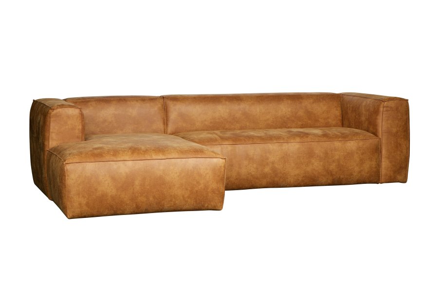 WOOOD Bean hjrnesofa, venstre - cognac skinnfiber/polyester